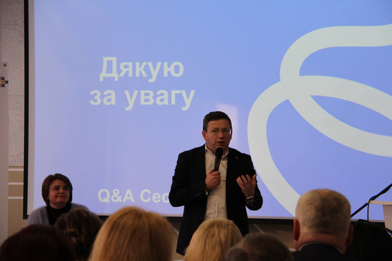 Rektor TNPU, profesor Bohdan Buiak pid chas pershoi zustrichi